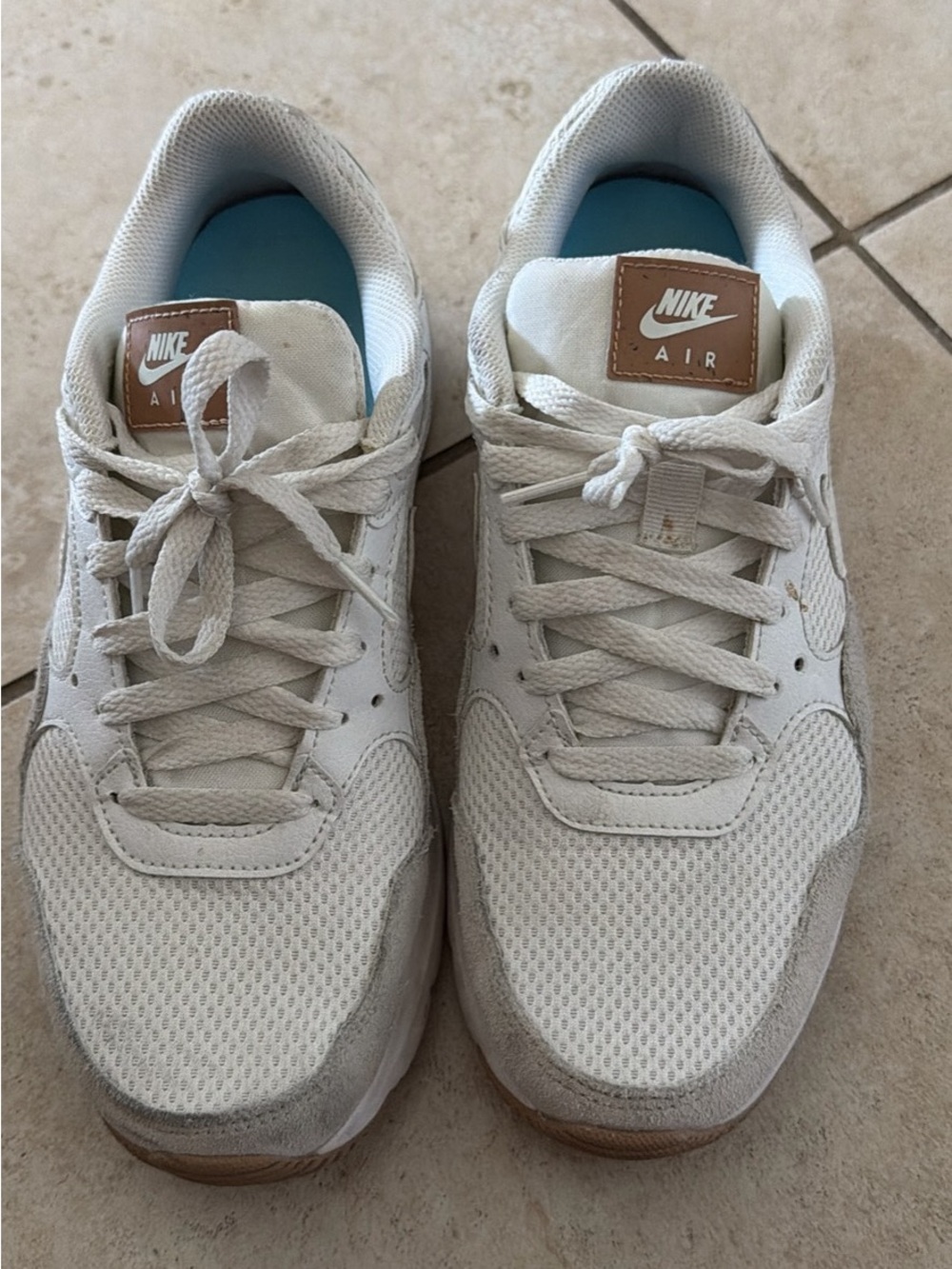 Nike Air Sneakers in White and Tan